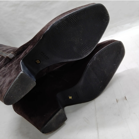 Prada Boots  Women Brown Suede - Picture 5 of 8